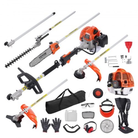 6-in-1 Multi-Functional Trimming Tools Gas Hedge Trimmer 33CC Weed Eater
