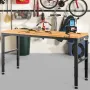 Adjustable Height Workbench 154.9 cm L x 50.8 cm W Work Bench Table with Power Outlet