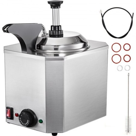 Fudge Warmer 1 Pump Hot Cheese Pump Stainless Steel Cheese Pump 30-110â„ƒ Nacho Cheese Warmer with Heating Block Nacho Cheese