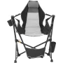 Reclining Camping Chair, 300 lbs Load Camping Hammock Chair, Rocking Lounge Folding Chair with Footrest, Storage Bag, Headrest &