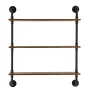 Industrial Pipe Shelf, 3 Tier 32x7.87in, Wall-Mount Floating Rustic Wood Shelves Bracket Display Bookshelf, Storage Rack Sundrie