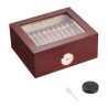 50 Cigars Humidor Glasstop Cedar Cigar Storage Box Humidifier Hygrometer