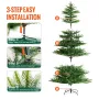 Christmas Tree, 6.5ft Prelit Artificial Xmas Tree, Full Holiday Decor Tree with 350 Warm White LED Lights, 900 Branch Tips, Meta