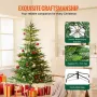 Christmas Tree, 6.5ft Prelit Artificial Xmas Tree, Full Holiday Decor Tree with 350 Warm White LED Lights, 900 Branch Tips, Meta