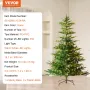 Christmas Tree, 6.5ft Prelit Artificial Xmas Tree, Full Holiday Decor Tree with 350 Warm White LED Lights, 900 Branch Tips, Meta