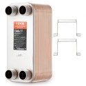 50 Plate Heat Exchanger 4*1-1/4" MNPT Ports 5"x 12" Brazed 316L St. Steel