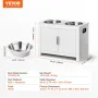 Pet Feeding Station with 2 Stainless Steel Bowls, Elevated Dog Bowls with Storage, Dog Food Storage and Feeder Station with Stor