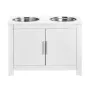 Pet Feeding Station with 2 Stainless Steel Bowls, Elevated Dog Bowls with Storage, Dog Food Storage and Feeder Station with Stor