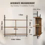 Industriel rørhylde 3 niveau 41.5x9.84in vægmontering til