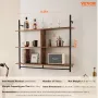 Industriel rørhylde 3 niveau 41.5x9.84in vægmontering til