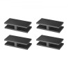 Glass Clamp 4 PCS Rectangle Railing Bracket for 0.31 "-0.47 " Glass Black