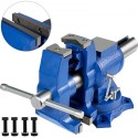 Multipurpose Vise 6-Inch Bench Vise 360-Degree Rotation Clamp on Vise with Swivel Base and Head Heavy Duty Multi-Jaw Vise for