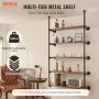 Industrial Pipe Shelf 5 Tier 2pcs 11,8in W vægmonteringsplanker