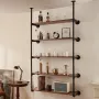 Industrial Pipe Shelf 5 Tier 2pcs 11,8in W vægmonteringsplanker