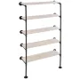 Industrial Pipe Shelf, 5 Tier 2PCS, 11.8in Applicable Board Width Wall-Mount Floating Rustic Wood Shelves Bracket Bookshelf,Stor