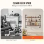 Industrial Pipe Shelf, 3 Tier 48x9.84in, Wall-Mount Floating Rustic Wood Shelves Bracket Display Bookshelf, Storage Rack Sundrie