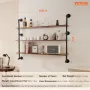 Industrial Pipe Shelf, 3 Tier 48x9.84in, Wall-Mount Floating Rustic Wood Shelves Bracket Display Bookshelf, Storage Rack Sundrie