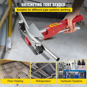 Kobberrør Bender HVAC -køling Ratcheting Tube Bender 1/4 "til 7/8"