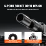 1/4" Drive Impact Socket Set, 14 Piece Deep Socket Set Metric 4-15mm, 6 Point Cr-Mo Alloy Steel for Auto Repair, Easy-to-Read Si