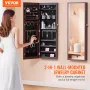 Mirror smykkeskab 42.52in Låsbar væg eller dørmonteret armoire