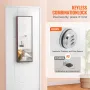Mirror Jewelry Cabinet, 42.52-Inch Tall Lockable Jewelry Cabinet Armoire with Full-Length Mirror, Wall or Door Mounted Jewelry M