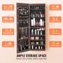 Mirror Jewelry Cabinet, 42.52-Inch Tall Lockable Jewelry Cabinet Armoire with Full-Length Mirror, Wall or Door Mounted Jewelry M
