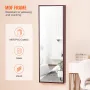 Mirror Jewelry Cabinet, 42.52-Inch Tall Lockable Jewelry Cabinet Armoire with Full-Length Mirror, Wall or Door Mounted Jewelry M