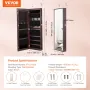 Mirror smykkeskab 42.52in Låsbar væg eller dørmonteret armoire