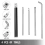 Wood Turning Tools for Lathe 4 PCS Set, Carbide Lathe Tools with Diamond Shape, Round, Square Cutters Replaceable Turning Lathe 