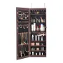 Mirror Jewelry Cabinet, 42.52-Inch Tall Lockable Jewelry Cabinet Armoire with Full-Length Mirror, Wall or Door Mounted Jewelry M