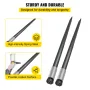 Hay Spear Spears 49” Hay Bale Spear Spike, 4000 lbs Capacity Quick Attach Square Hay Bale Spears, 2 Pics Black Bale Forks, Bale 