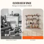 Industrial Pipe Shelf, 4 Tier 3PCS, 11.8in Applicable Board Width Wall-Mount Floating Rustic Wood Shelves Bracket Bookshelf,Stor