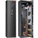 7-8 Rifler Gun Safe, Rifle Safe med Digital Tastatur & Lock, Gun Storage Cabinet til haglgeværer med indbygget opbevaringsskab,