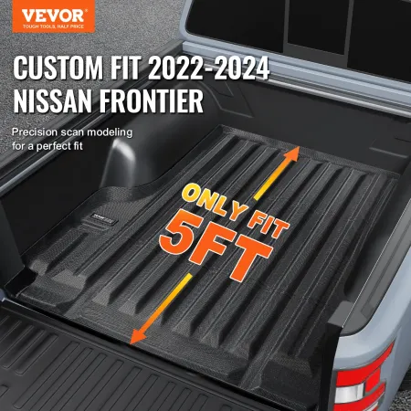 Truck Bed Mat, Compatible with 2022-2024 Nissan Frontier, TPE Truck Bed Liner Mat Fits for 5 FT Bed, Thick and Heavy-Duty Bed Ma