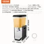 Commercial Beverage Dispenser, 18 L Juice Dispenser, 300W 304 Stainless Steel Food Grade Ice Tea Drink Machine with 45°F-54°F Co