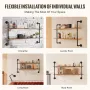 Industrial Pipe Shelf, 2 Tier 48x 9.84in, Wall-Mount Floating Rustic Wood Shelves Bracket Display Bookshelf, Storage Rack Sundri