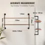 Industriel rørhylde 2-niveau 48x 9.84in vægmontering til køkken