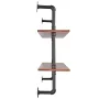 Industrial Pipe Shelf, 2 Tier 48x 9.84in, Wall-Mount Floating Rustic Wood Shelves Bracket Display Bookshelf, Storage Rack Sundri
