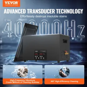 Ultrasonic Cleaner 30L Cleaning Machine with Timer Heater & Basket 600W