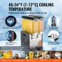 Commercial Beverage Dispenser, 2 Tanks 10 L Per Tank Juice Dispenser, 270W Stainless Steel Ice Tea Drink Machine with 45°F-54°F 