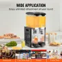 Commercial Beverage Dispenser, 2 Tanks 10 L Per Tank Juice Dispenser, 270W Stainless Steel Ice Tea Drink Machine with 45°F-54°F 