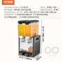 Kommerciel drik dispenser 10L x 2 tanke Kold juice isdrik