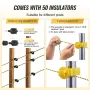 Electric Fence Wire, 1640Ft 500M Portable Polywire, 1/8" Diameter 6 Stainless Steel Strands, Fencing Rope Line with 25 Fence Ins