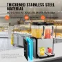 Commercial Beverage Dispenser, 2 Tanks 12 L Per Tank Juice Dispenser, 286W Stainless Steel Ice Tea Drink Machine with 45°F-54°F 