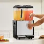 Commercial Beverage Dispenser, 2 Tanks 12 L Per Tank Juice Dispenser, 286W Stainless Steel Ice Tea Drink Machine with 45°F-54°F 