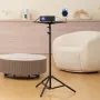 Projector Stand, Laptop Stand Tripod Adjustable Height from 26.97 to 63 in, Portable Projector Tripod Stand with Tray & Goosenec