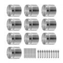 Glass Clamp 10 PCS Square Railing Bracket for 0.31 "-0.62 " Glass Silver