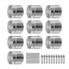 Glass Clamp 10 PCS Square Railing Bracket for 0.31 "-0.62 " Glass Silver