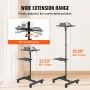 Projector Stand with Wheels, Projector Floor Stand Adjustable Height from 22.8 to 57.3 in, Projector Mount with 2 Trays, Ideal f