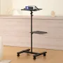 Projector Stand with Wheels, Projector Floor Stand Adjustable Height from 22.8 to 57.3 in, Projector Mount with 2 Trays, Ideal f